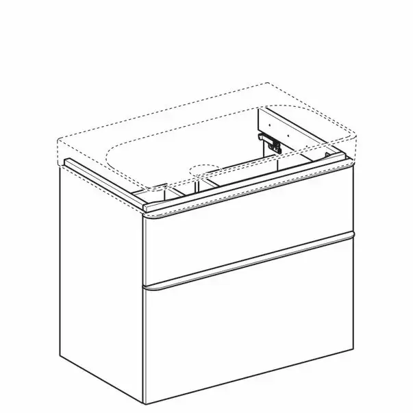 Dulap baza pentru lavoar suspendat Geberit Smyle Square alb 2 sertare 74 cm [2]