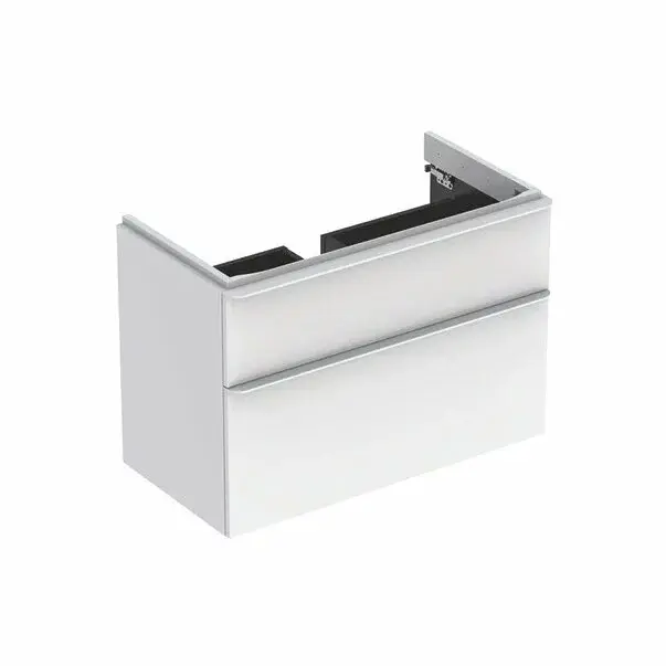 Dulap baza pentru lavoar suspendat Geberit Smyle Square alb 2 sertare 89 cm [1]
