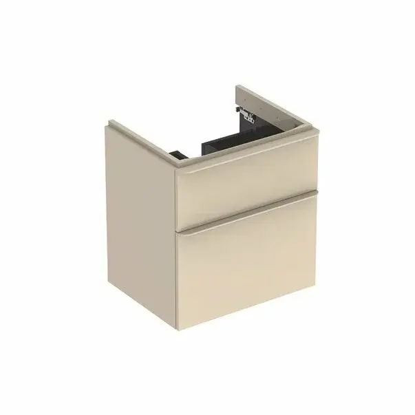 Dulap baza pentru lavoar suspendat Geberit Smyle Square gri nisip 2 sertare 59 cm [1]