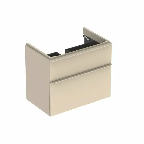 Dulap baza pentru lavoar suspendat Geberit Smyle Square gri nisip 2 sertare 74 cm [1]