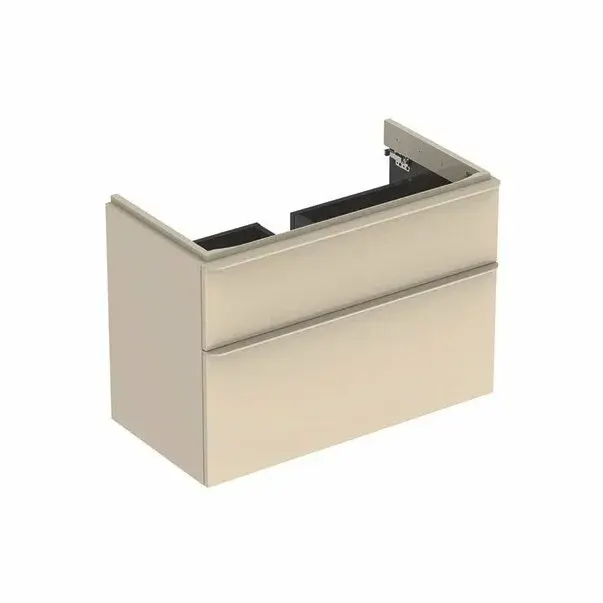 Dulap baza pentru lavoar suspendat Geberit Smyle Square gri nisip 2 sertare 89 cm [1]