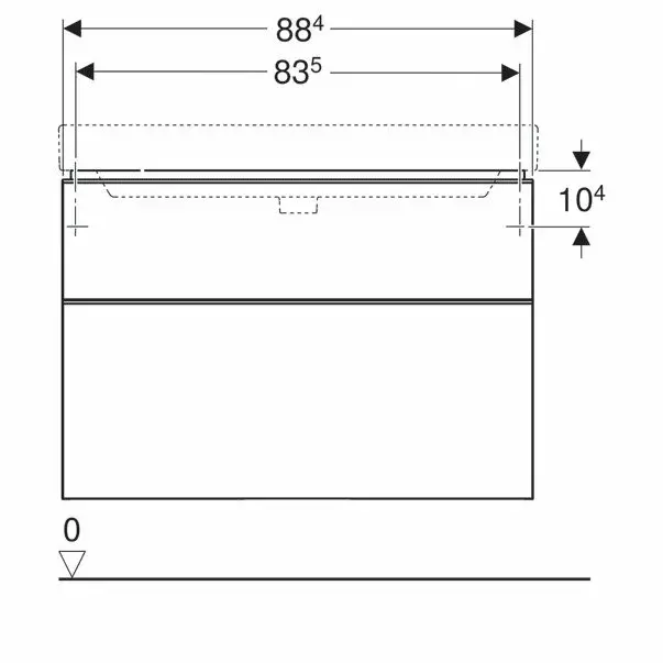 Dulap baza pentru lavoar suspendat Geberit Smyle Square gri nisip 2 sertare 89 cm [4]