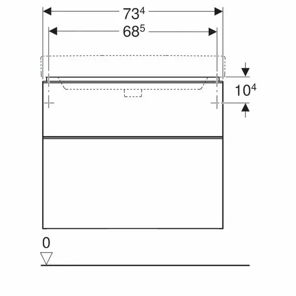 Dulap baza pentru lavoar suspendat Geberit Smyle Square lava gri inchis 2 sertare 74 cm [4]