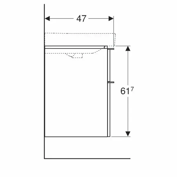 Dulap baza pentru lavoar suspendat Geberit Smyle Square lava gri inchis 2 sertare 74 cm [5]