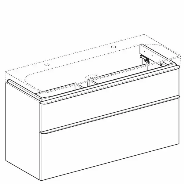 Dulap baza pentru lavoar suspendat Geberit Smyle Square nuc 2 sertare 119 cm [2]
