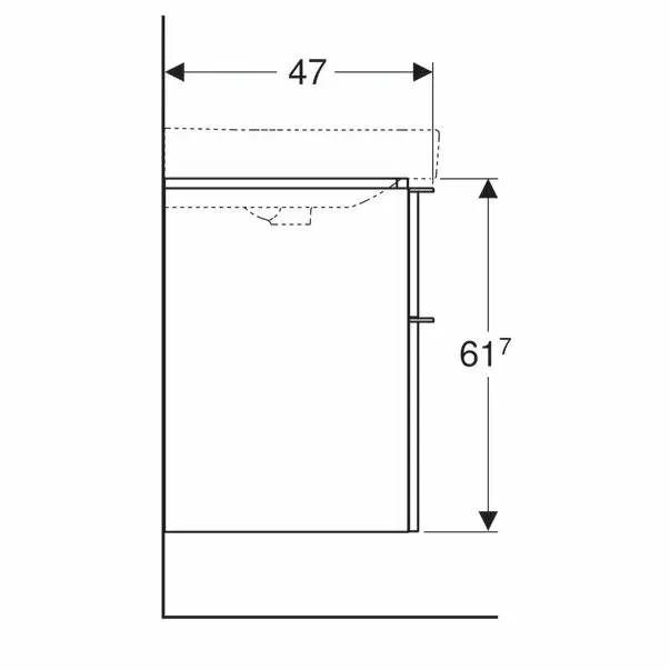 Dulap baza pentru lavoar suspendat Geberit Smyle Square nuc 2 sertare 59 cm [6]