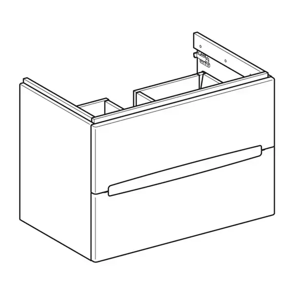Dulap baza suspendat Geberit Modo 2 sertare alb lucios 80 cm [6]