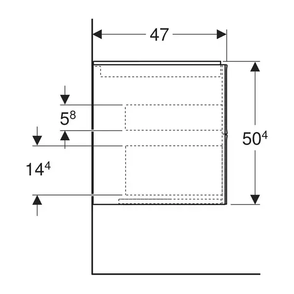 Dulap baza suspendat Geberit One alb mat 120 cm cu 2 sertare [3]