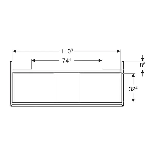 Dulap baza suspendat Geberit One alb mat 120 cm cu 2 sertare [2]