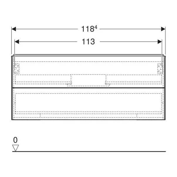 Dulap baza suspendat Geberit One alb mat 120 cm cu 2 sertare [4]