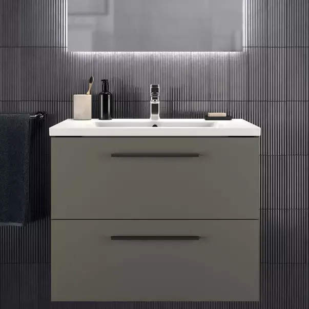 Dulap baza suspendat Ideal Standard i.life B gri quartz mat 2 sertare 80 cm [1]