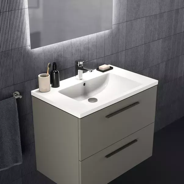 Dulap baza suspendat Ideal Standard i.life B gri quartz mat 2 sertare 80 cm [7]