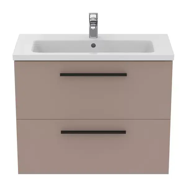 Dulap baza suspendat Ideal Standard i.life S 2 sertare gri - bej 80 cm [3]