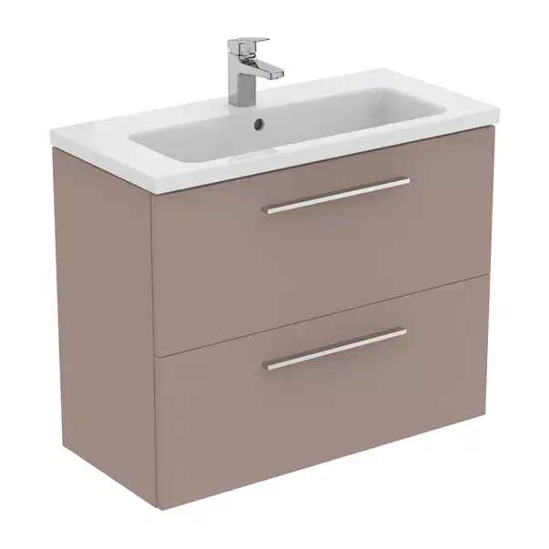 Dulap baza suspendat Ideal Standard i.life S 2 sertare gri - bej 80 cm [4]