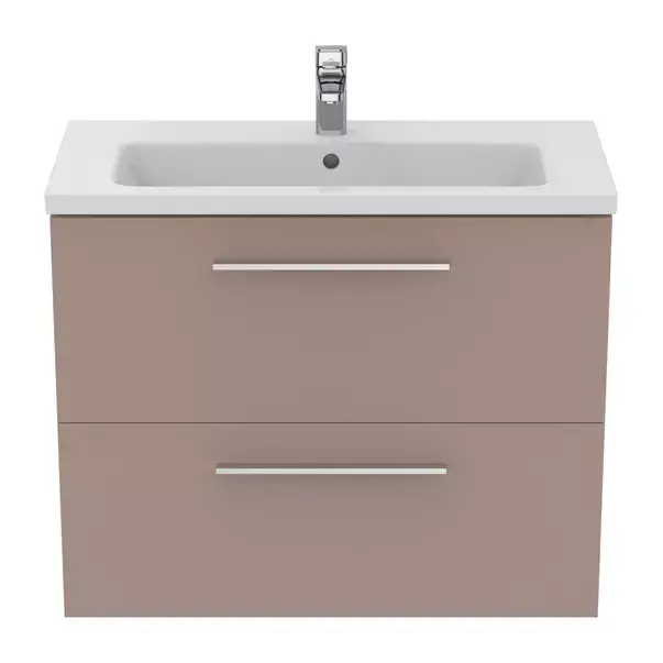 Dulap baza suspendat Ideal Standard i.life S 2 sertare gri - bej 80 cm [2]