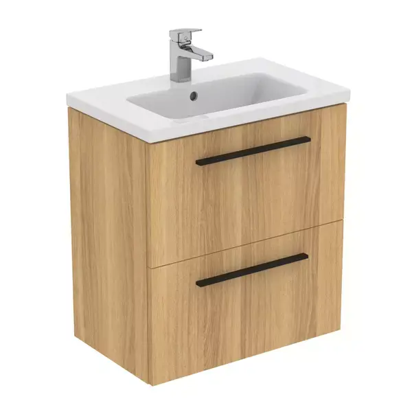 Dulap baza suspendat Ideal Standard i.life S 2 sertare stejar 60 cm [3]