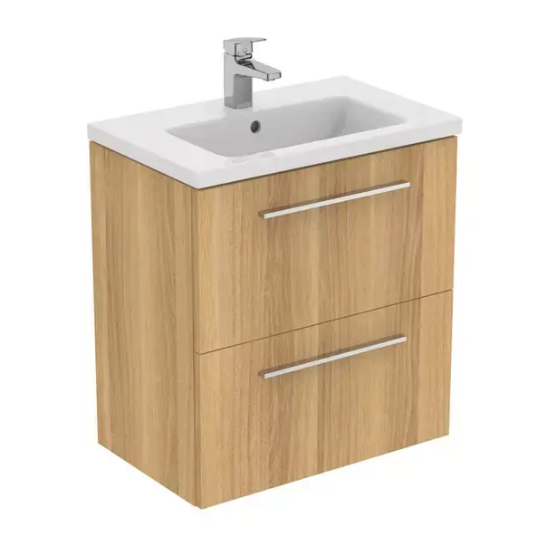 Dulap baza suspendat Ideal Standard i.life S 2 sertare stejar 60 cm [5]