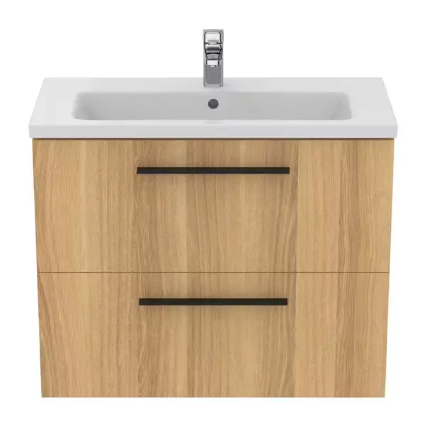 Dulap baza suspendat Ideal Standard i.life S 2 sertare stejar 80 cm [4]