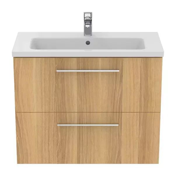 Dulap baza suspendat Ideal Standard i.life S 2 sertare stejar 80 cm [2]