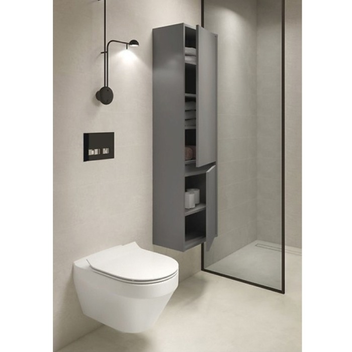 Dulap coloana Cersanit, Crea, cu doua usi, 140 cm, gri [4]