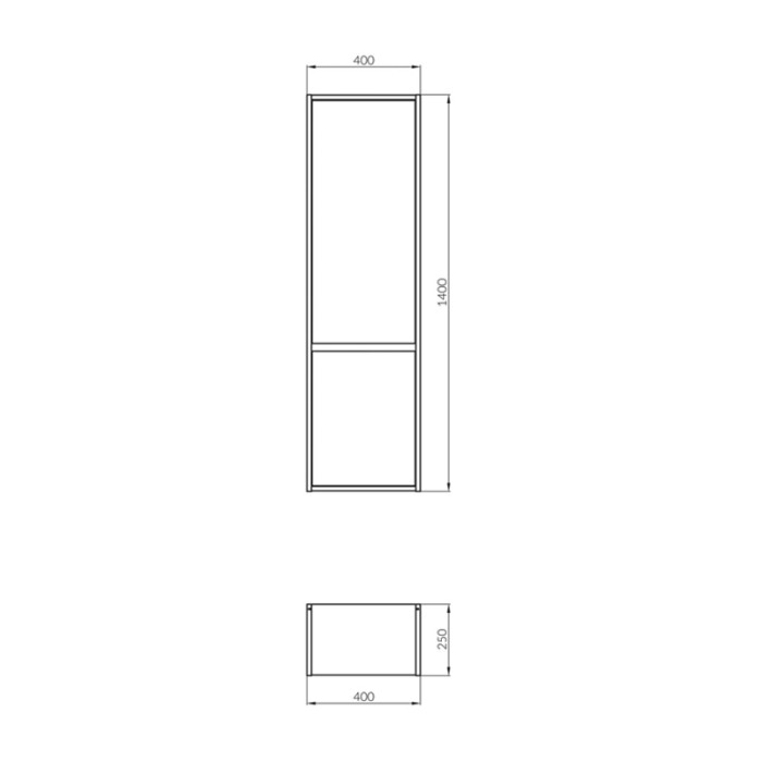 Dulap coloana Cersanit, Crea, cu doua usi, 140 cm, stejar [2]