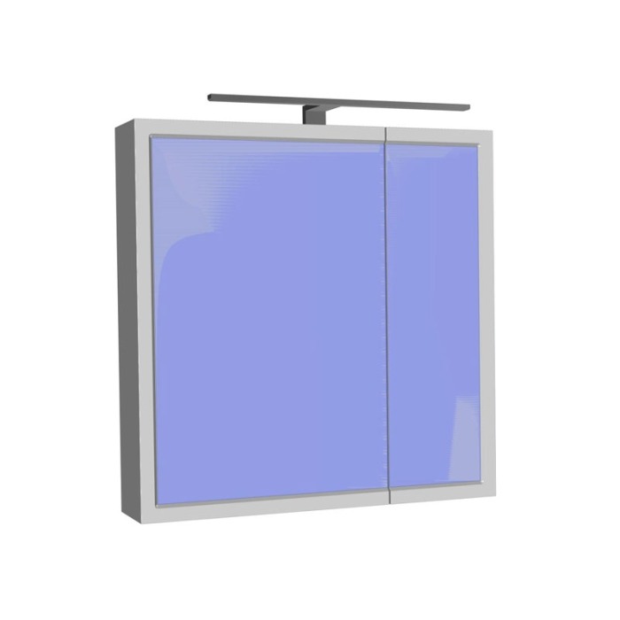 Dulap cu oglinda, 2 usi, iluminare LED, Kolpasan, Blanche, 70 cm, antracit [1]
