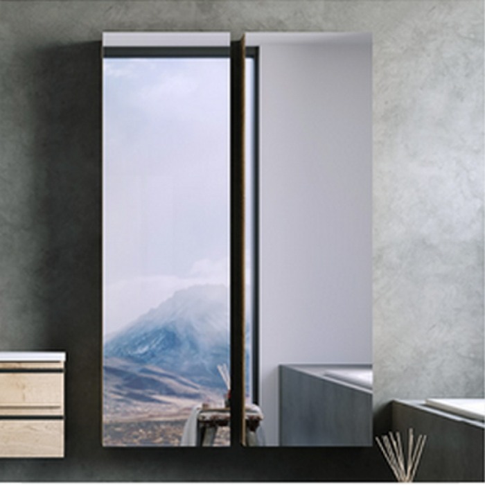 Dulap cu oglinda, Kolpasan, Alexis, h146 cm, Dark Concrete [1]