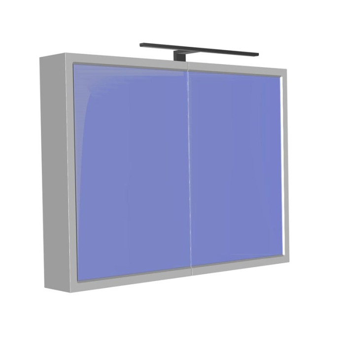 Dulap cu oglinda, Kolpasan, Blanche, 2 usi, iluminare LED, 95 cm, antracit [1]
