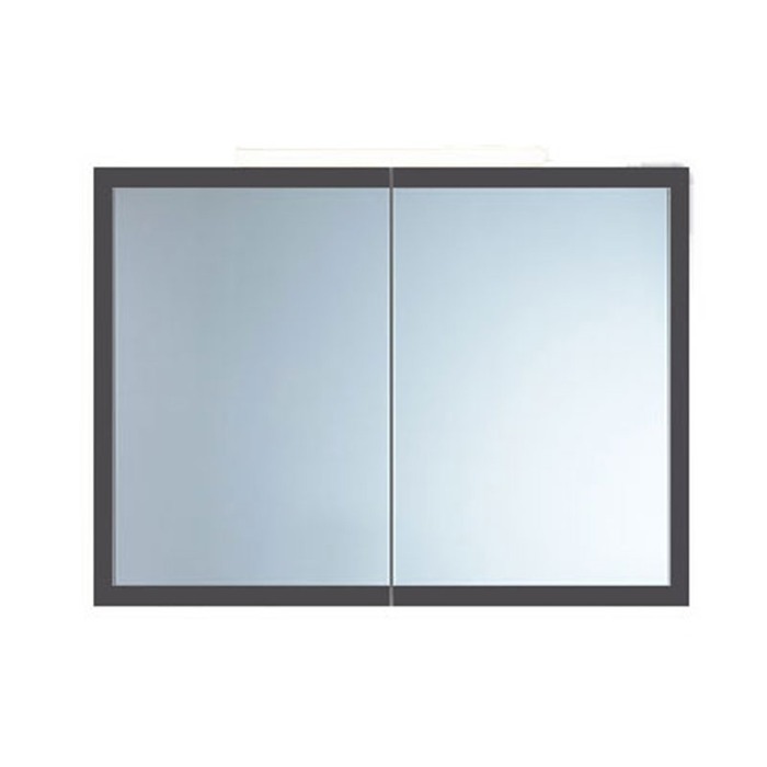 Dulap cu oglinda, Kolpasan, Blanche, 2 usi, iluminare LED, 95 cm, antracit [3]