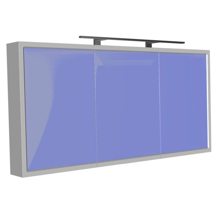 Dulap cu oglinda, Kolpasan, Blanche, iluminare LED, cu 3 usi, 145 cm, antracit [1]