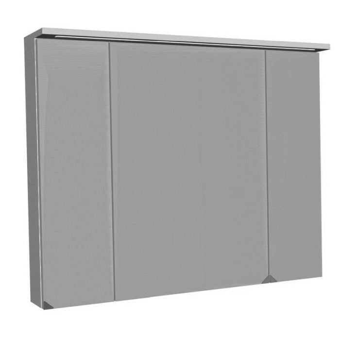 Dulap cu oglinda, Kolpasan, Tara, cu 3 usi, iluminare LED, 90 cm, alb mat [3]