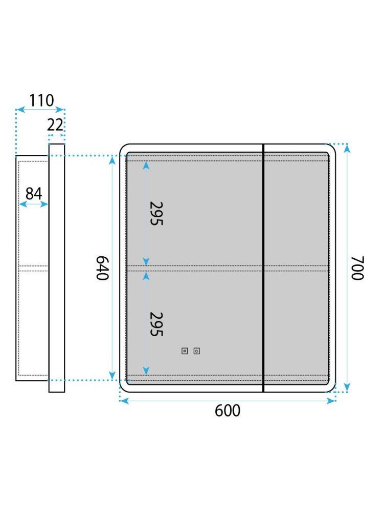 Dulap cu oglindă LED M1011-60 60x70 [9]