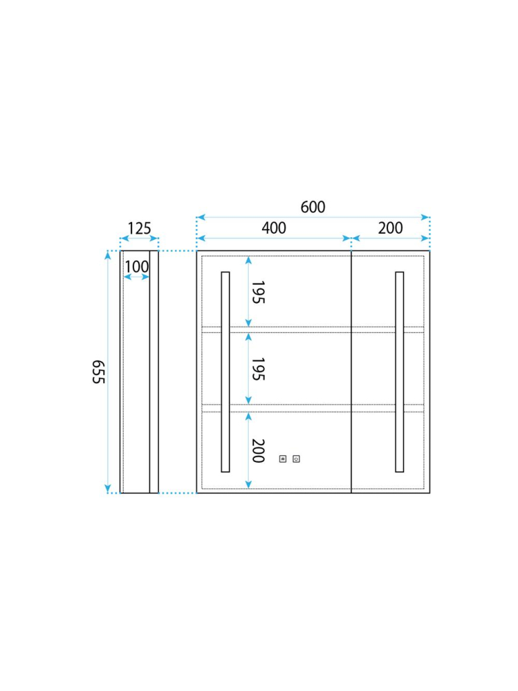 Dulap cu oglindă LED M1015-60 60x65 [10]