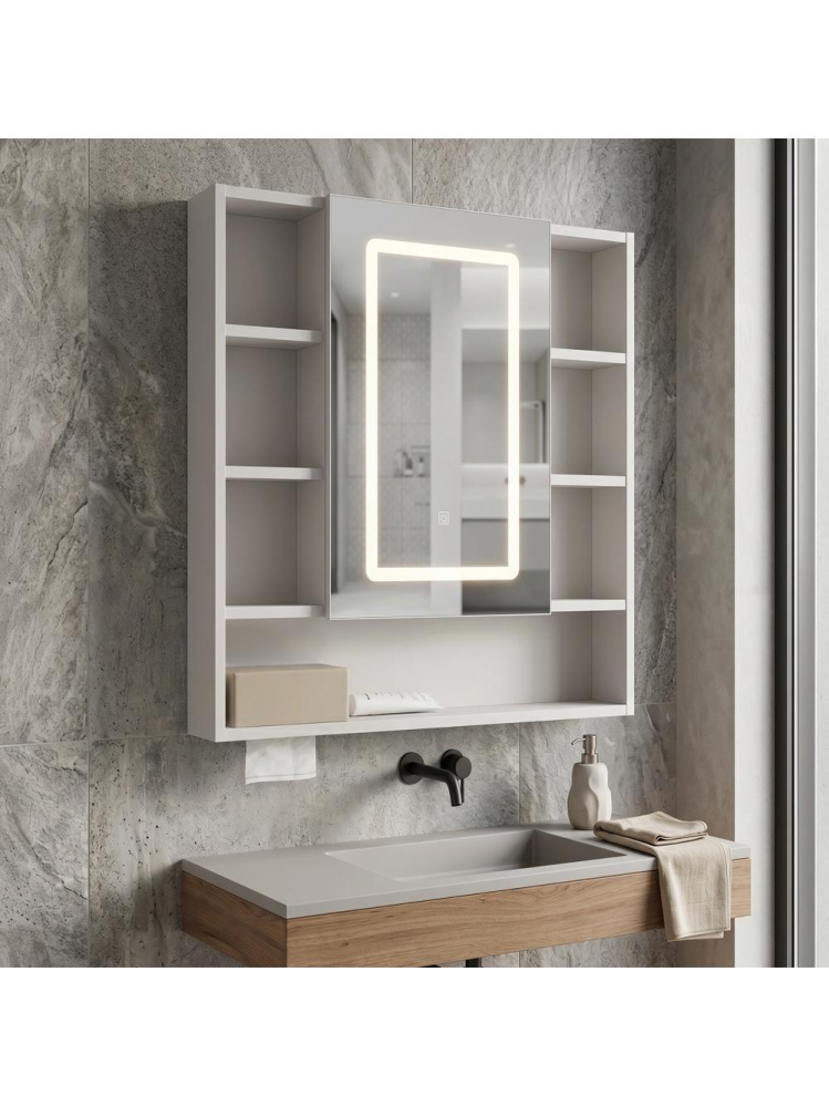 Dulap cu oglindă LED Rea Luna 70x80cm [6]