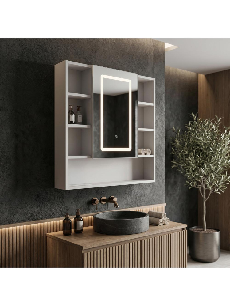 Dulap cu oglindă LED Rea Luna 70x80cm [2]