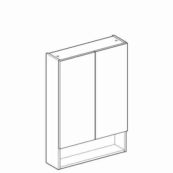 Dulap cu oglinda suspendat Geberit Selnova Square alb 2 usi 59 cm [3]