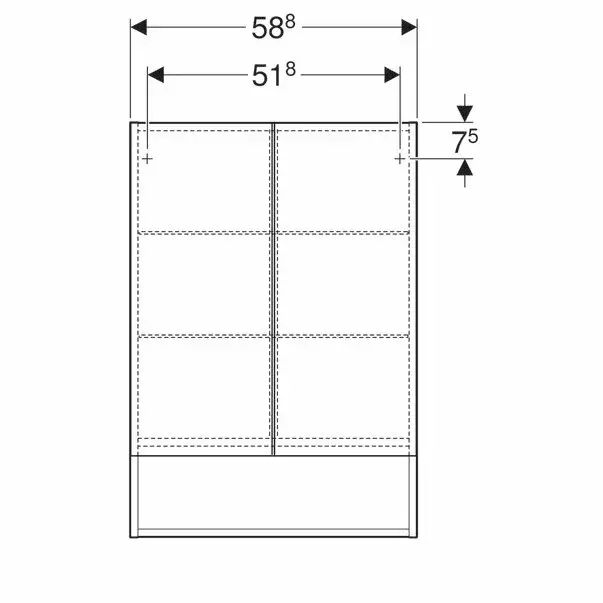 Dulap cu oglinda suspendat Geberit Selnova Square alb 2 usi 59 cm [5]