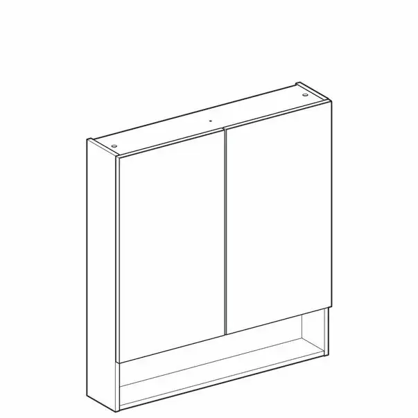 Dulap cu oglinda suspendat Geberit Selnova Square alb 2 usi 79 cm [3]