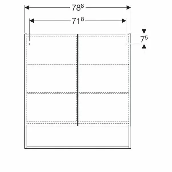 Dulap cu oglinda suspendat Geberit Selnova Square alb 2 usi 79 cm [5]