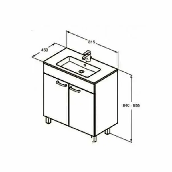 Dulap cu picioare Ideal Standard Tempo pal alb 81 cm [2]