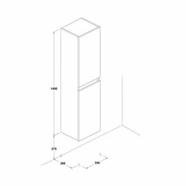 Dulap inalt suspendat Gala Jade stejar 4 etajere sticla 140 cm [3]