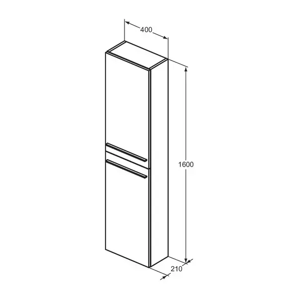 Dulap inalt suspendat Ideal Standard i.life S finisaj gri - bej 40 cm 2 usi [5]