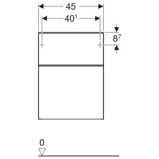 Dulap mediu suspendat Geberit Smyle Square alb 2 sertare 45 cm [4]