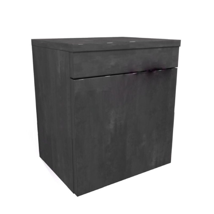 Dulap slim suspendat, KolpaSan, Naomi, cu 1 sertar, 40 cm, dark concrete [1]