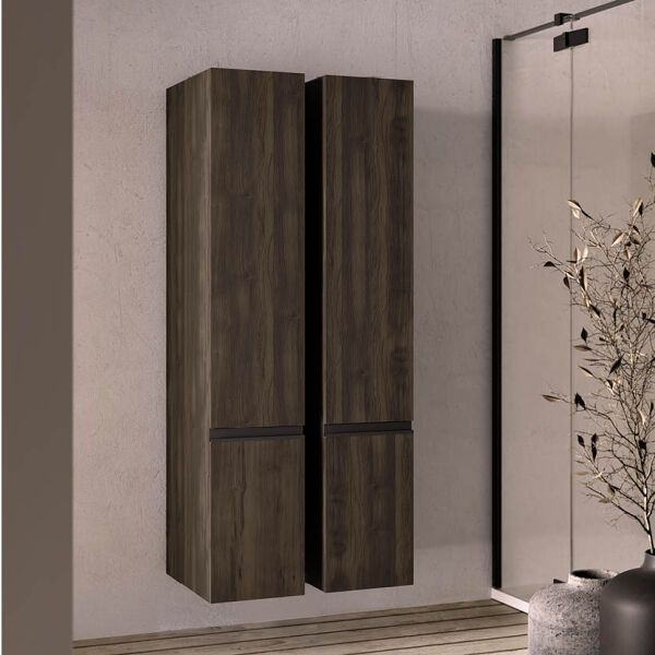 Dulap suspendat baie 30x47x160 cm Kolpa San Harmony, cu usa reversibila si sertar, gri deschis [3]
