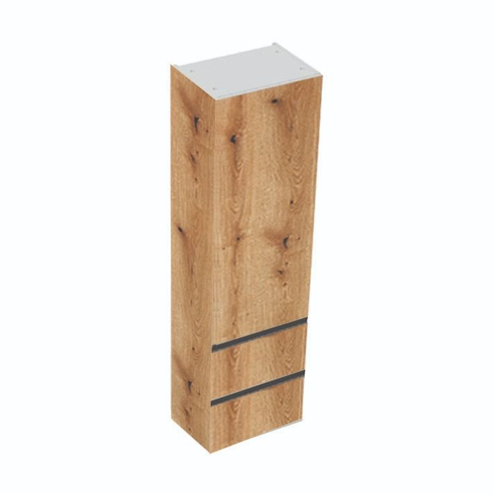 Dulap suspendat baie 45x34x160 cm Kolpa San Harmony, cu usa reversibila si doua sertare, stejar natur [1]