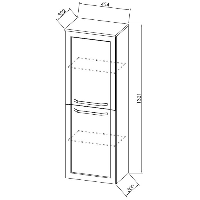 Dulap suspendat cu 2 usi, Kolpasan, Blanche, inaltimea 132,1 cm, alb [2]