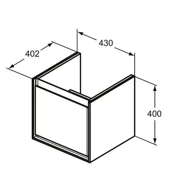 Dulap suspendat pentru lavoar alb Ideal Standard Connect Air Cube 43.5 cm E0842KN [4]