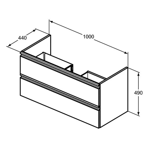 Dulap suspendat pentru lavoar Ideal Standard Tesi mdf alb 100 cm [2]
