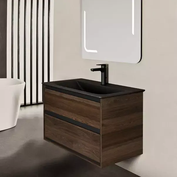 Dulap suspendat pentru lavoar lemn inchis Ideal Standard Connect Air 80 cm [1]